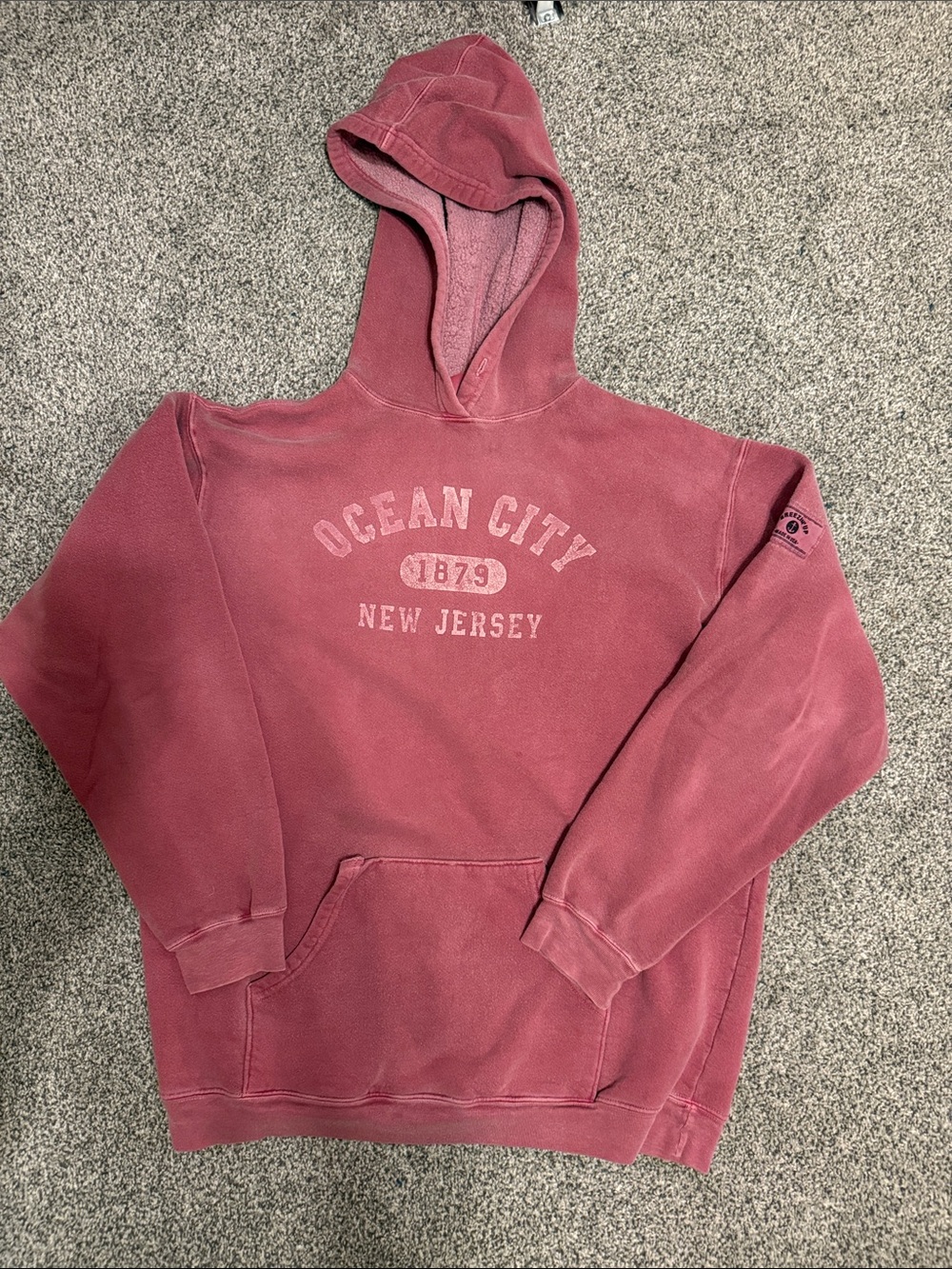 Ocean City New Jersey Hooded Sweatshirt - Dusty Rose Pullover